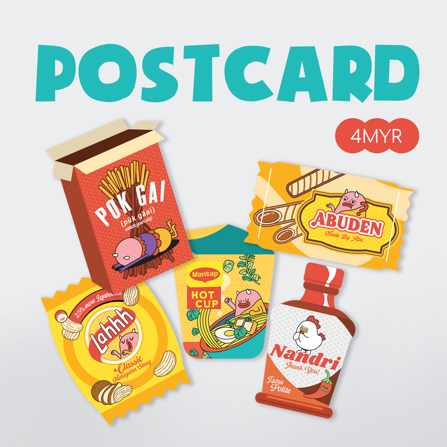 Pok Gai | Red | Postcard