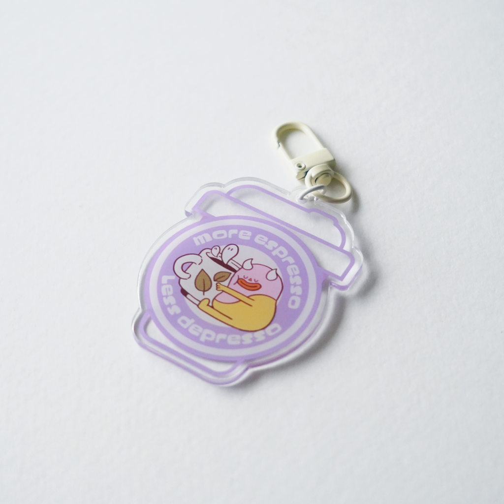 More Espresso Less Depresso | Purple | Keychain