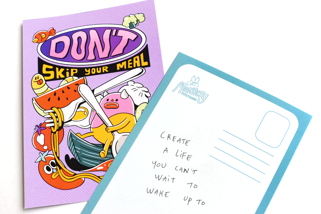Selfcare Dont Skip Your Meal | Purple | Postcard