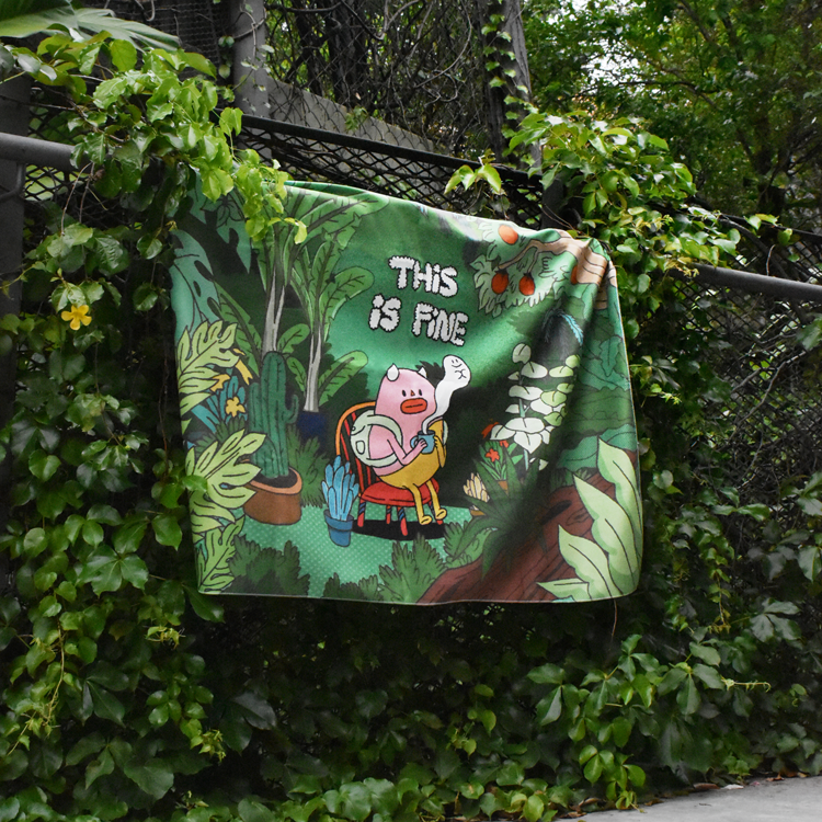 This Is Fine | Green | Tapestry