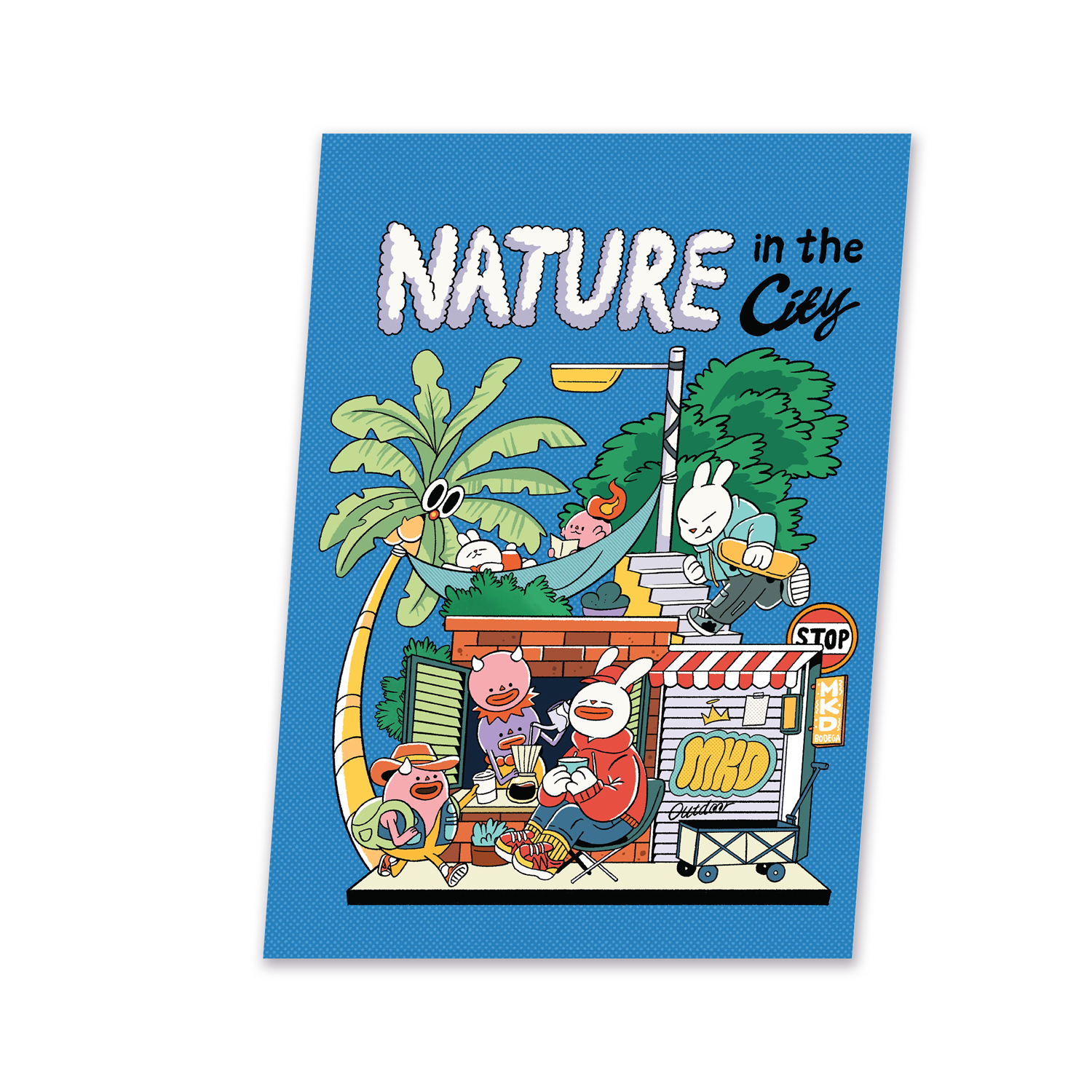 Nature In The City | Blue | A3 Art Print