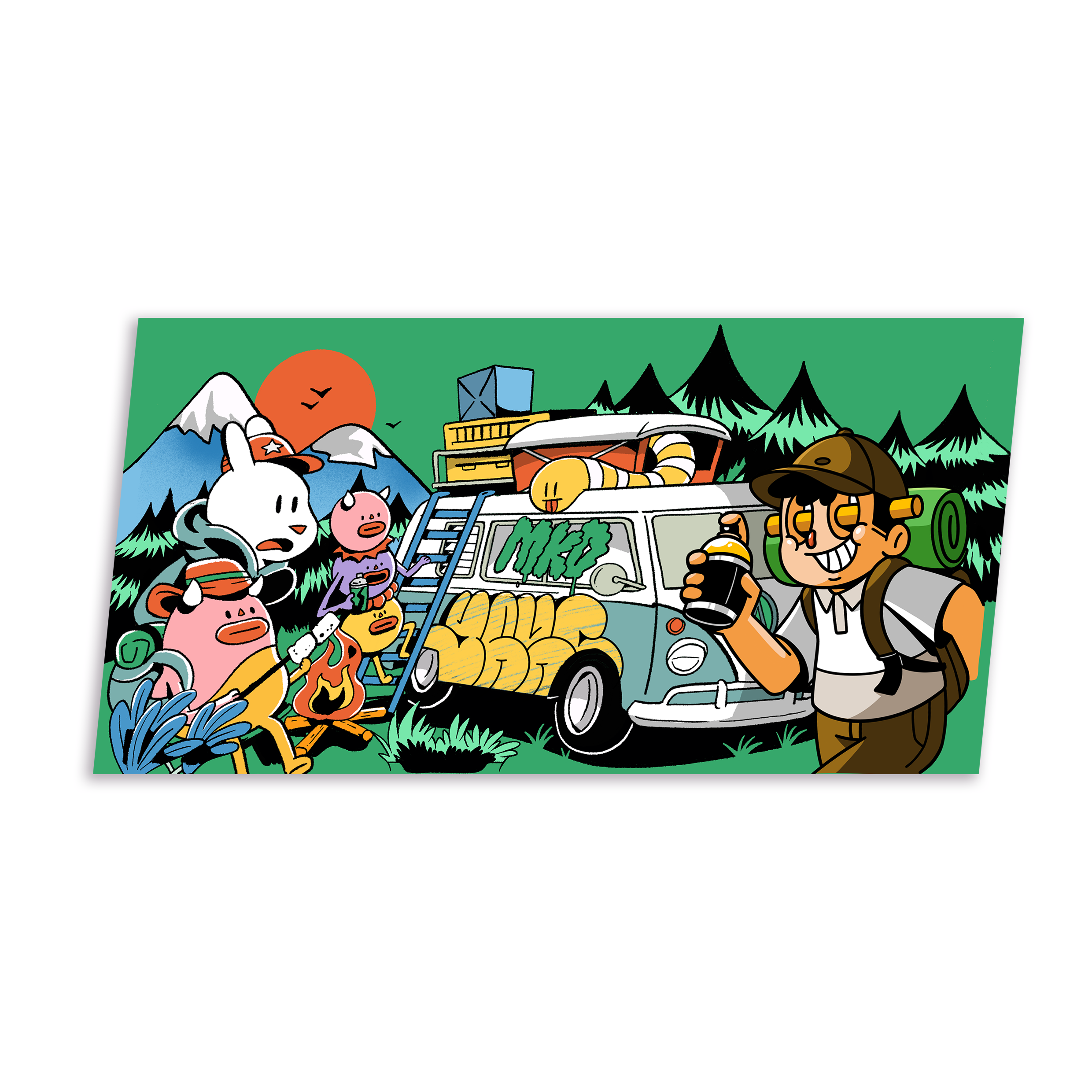 Off The Grid (YANG x Monkiddo) | Green | Art Print