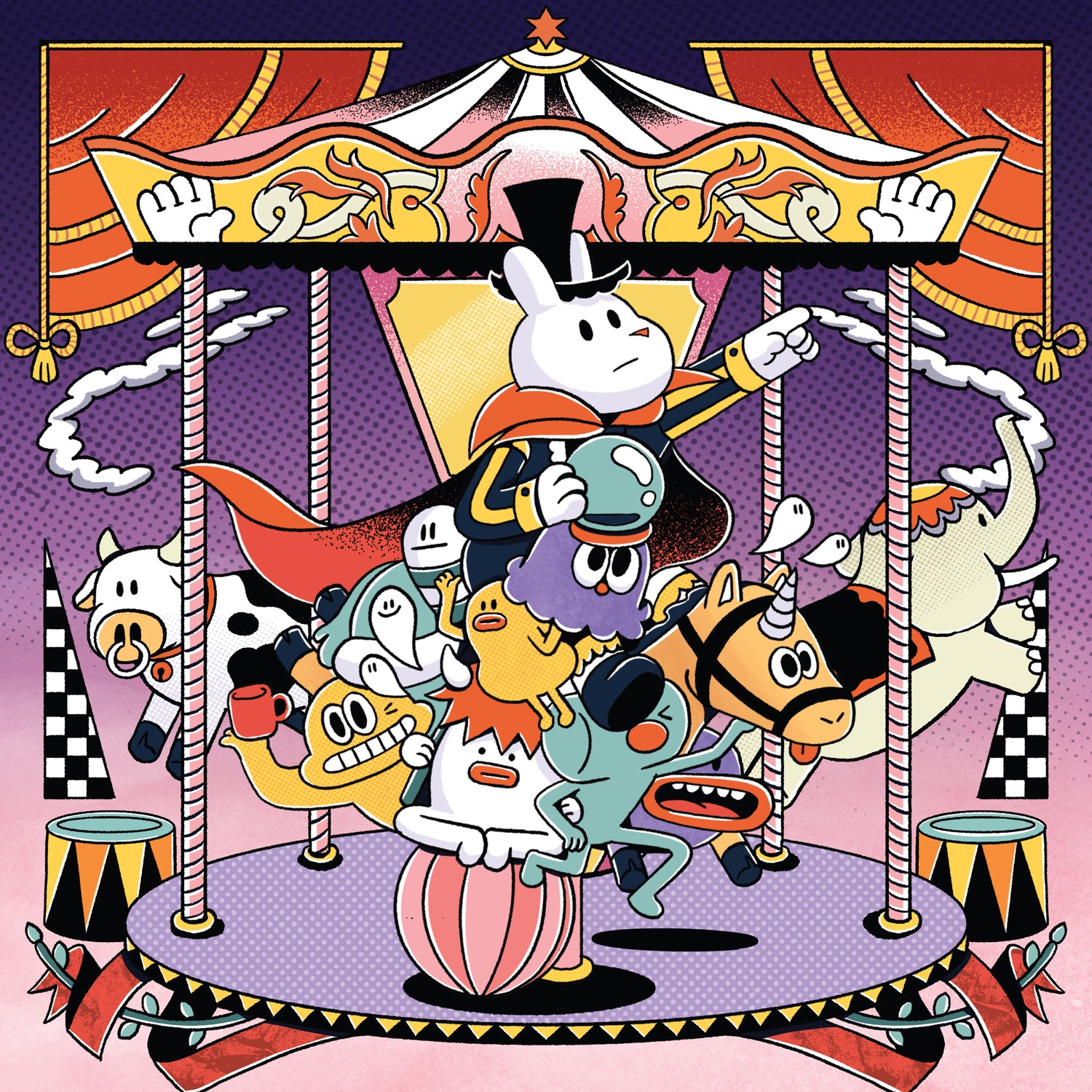 Wolfey Monster Karnival | Pruple | Art Print