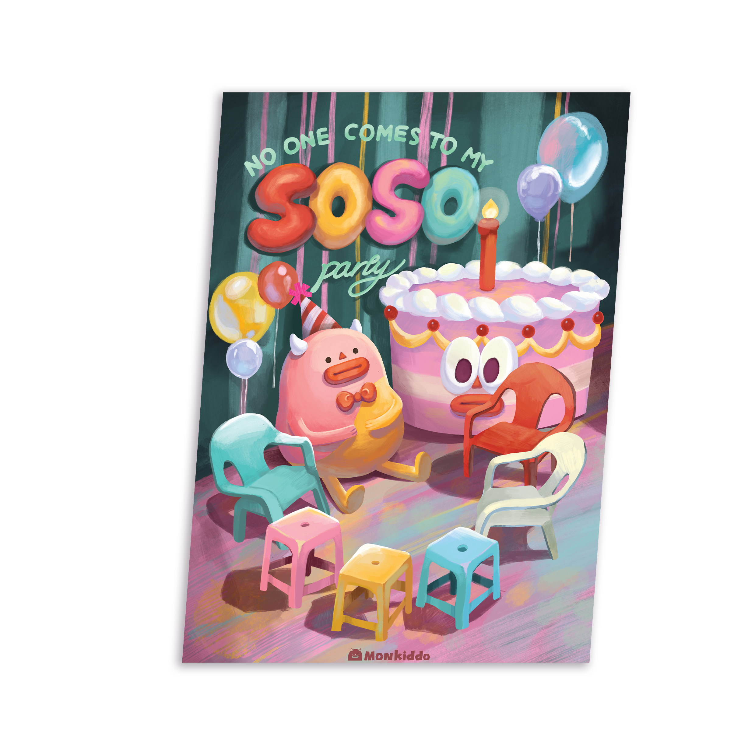 Soso Party | Pink | A3 Art Print