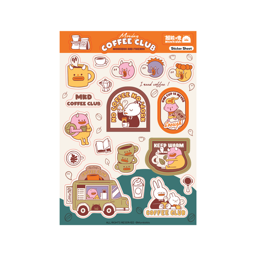 Coffee Club | Biege | Sticker