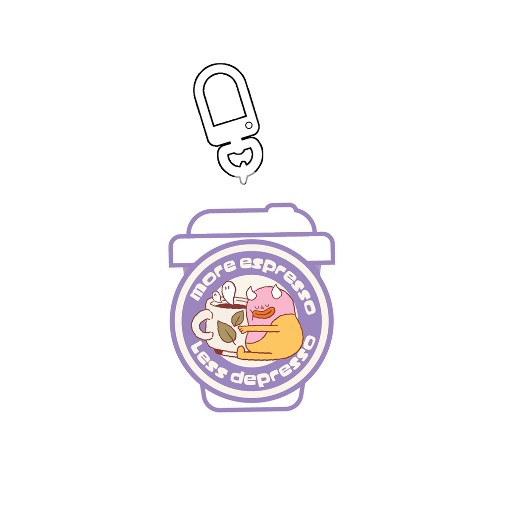 More Espresso Less Depresso | Purple | Keychain