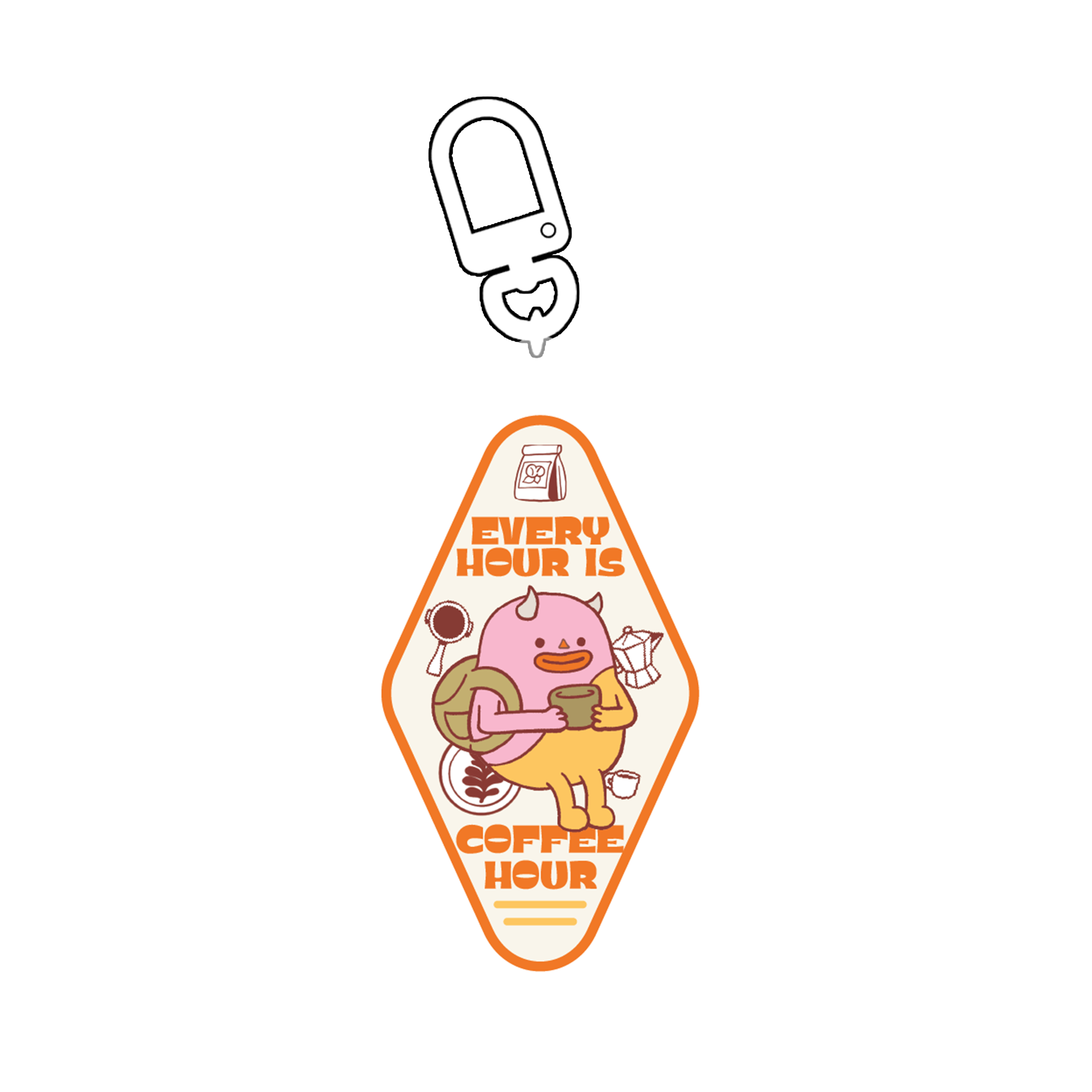 Every Hour Is Coffee Hour | Orange | Keychain