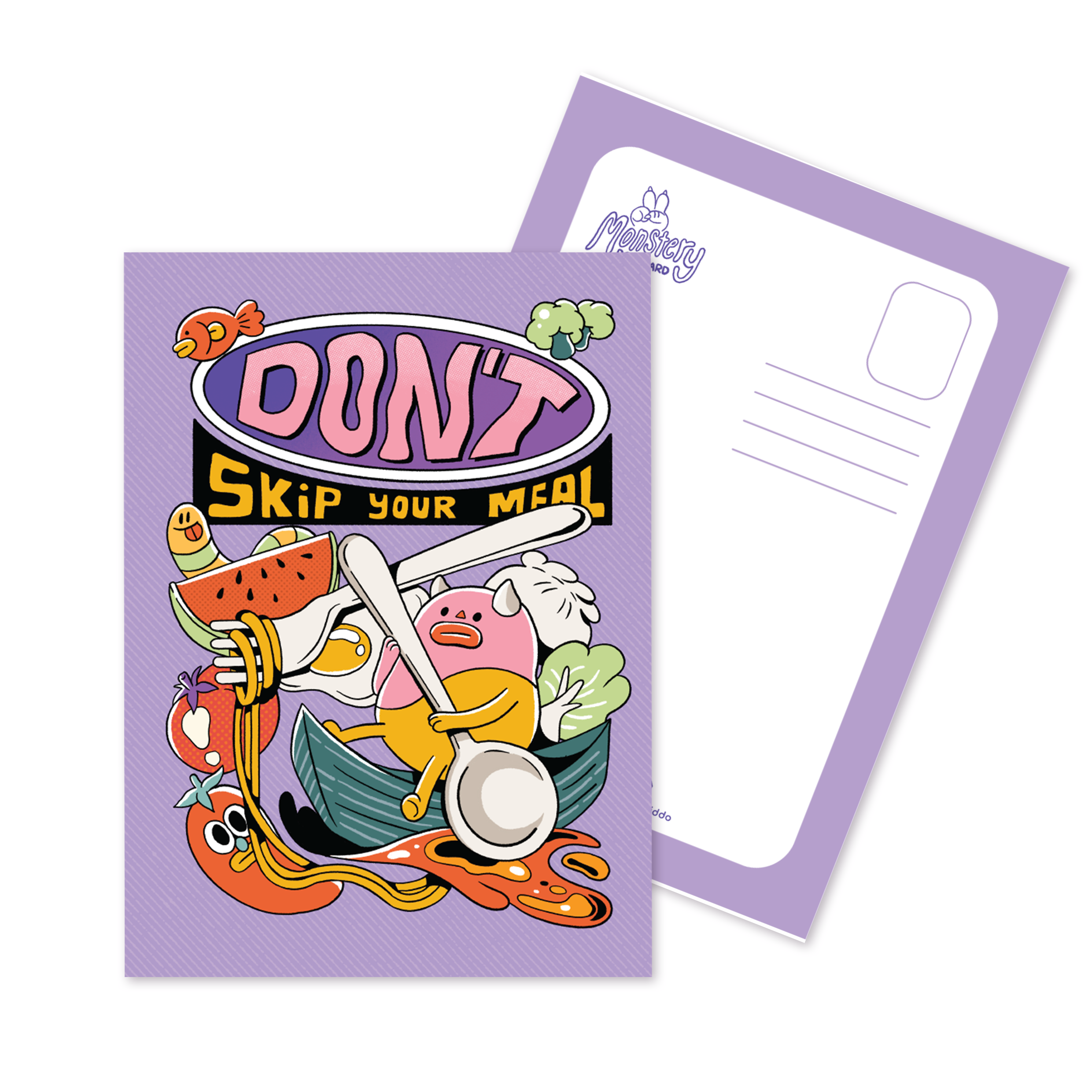 Selfcare Dont Skip Your Meal | Purple | Postcard