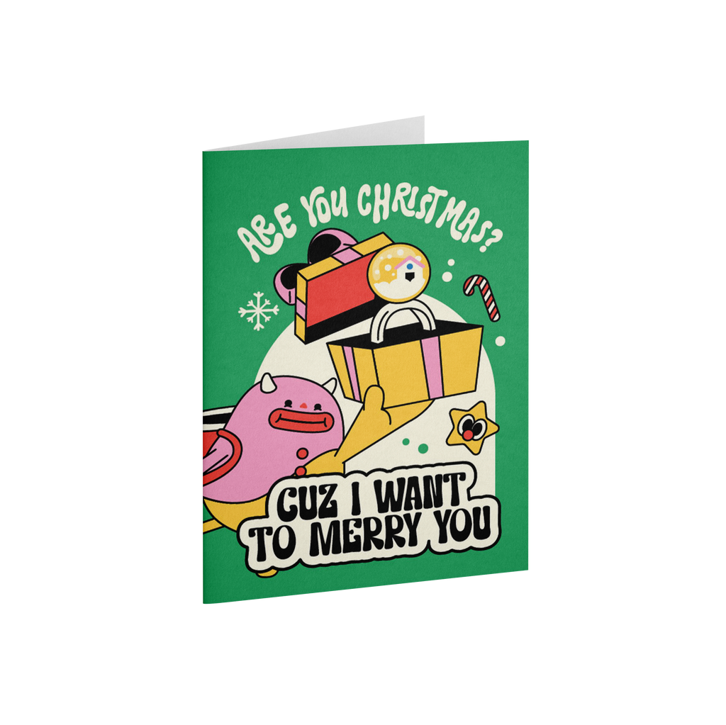 I Want To Merry You | Green | Greeting Card