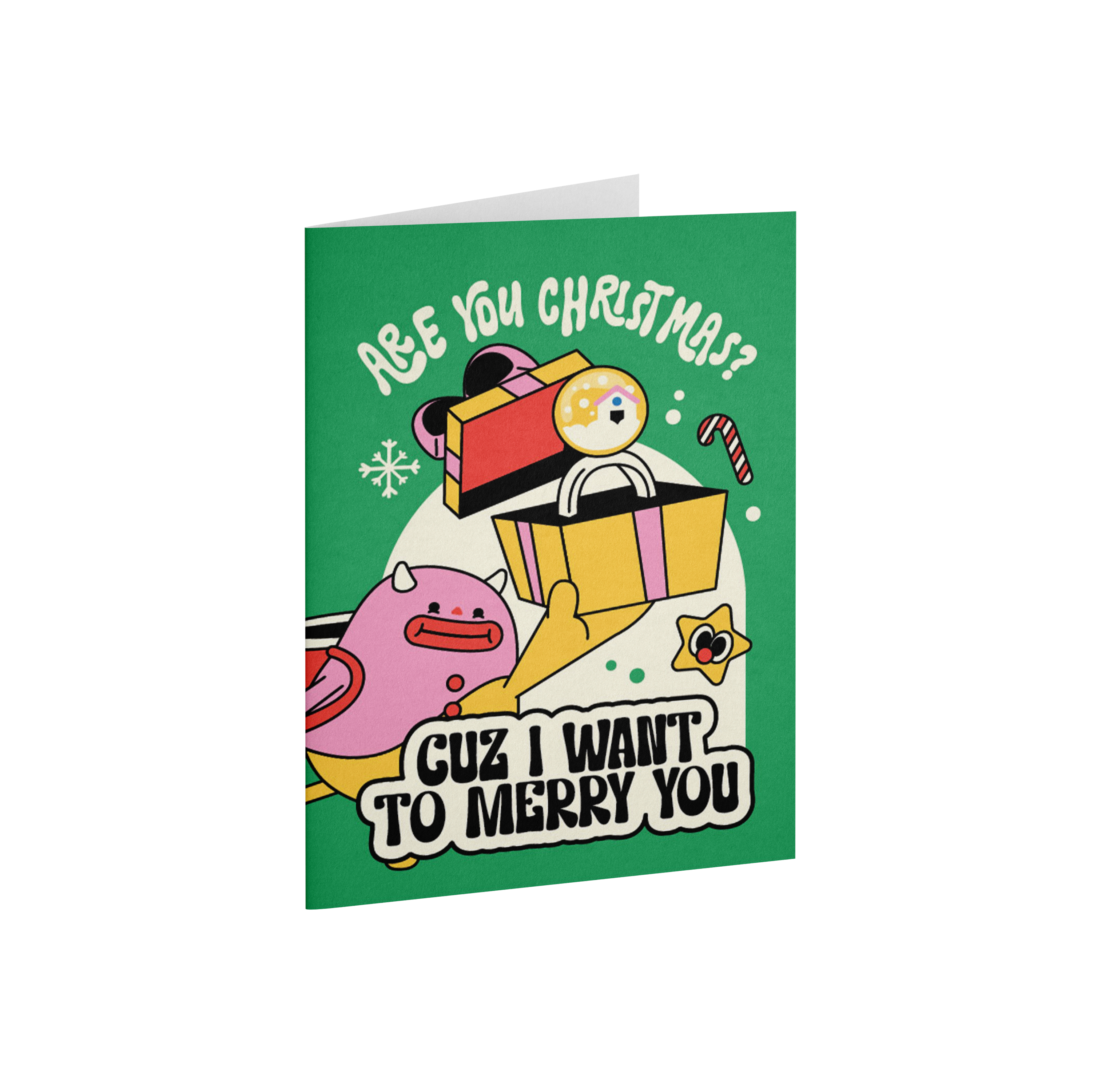 I Want To Merry You | Green | Greeting Card