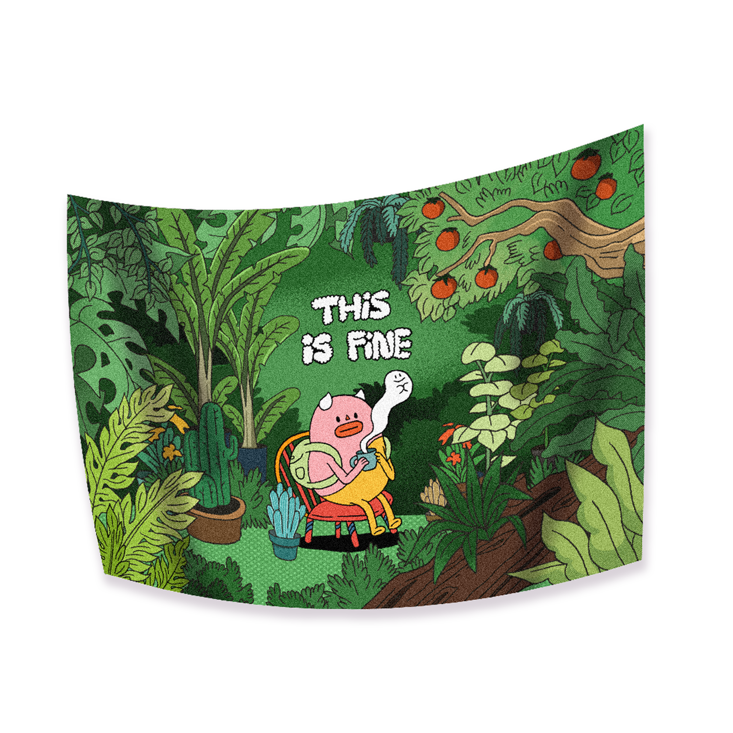 This Is Fine | Green | Tapestry